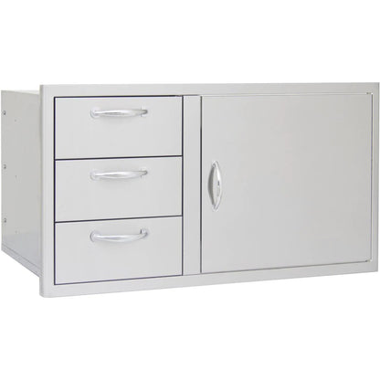 Blaze 39-Inch Stainless Steel Access Door & Triple Drawer Combo - BLZ-DDC-39-R