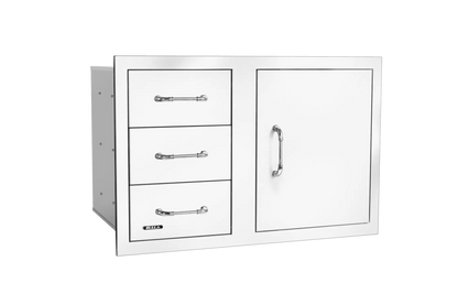 30″ Stainless-Steel 3 Drawer Door Combo with Reveal