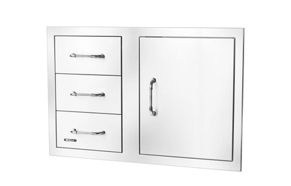 30″ Stainless-Steel 3 Drawer Door Combo with Reveal