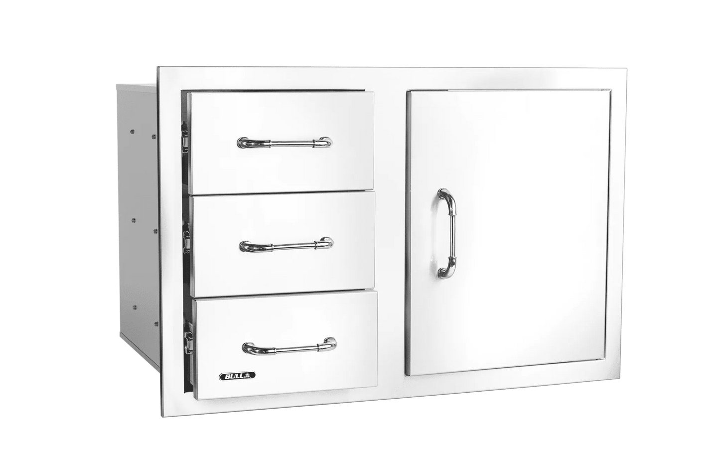 30″ Stainless-Steel 3 Drawer Door Combo with Reveal