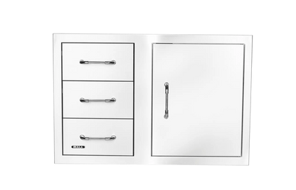 30″ Stainless-Steel 3 Drawer Door Combo with Reveal