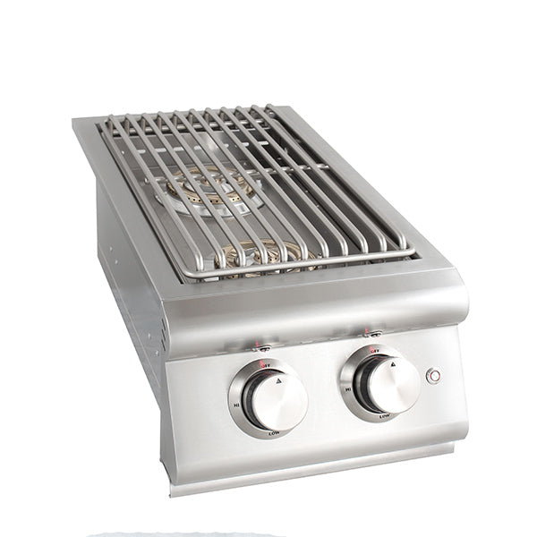 Blaze Premium LTE Built-In Natural Gas Stainless Steel Double Side Burner With Lid - BLZ-SB2LTE-NG