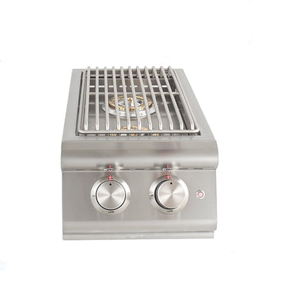 Blaze Premium LTE Built-In Natural Gas Stainless Steel Double Side Burner With Lid - BLZ-SB2LTE-NG