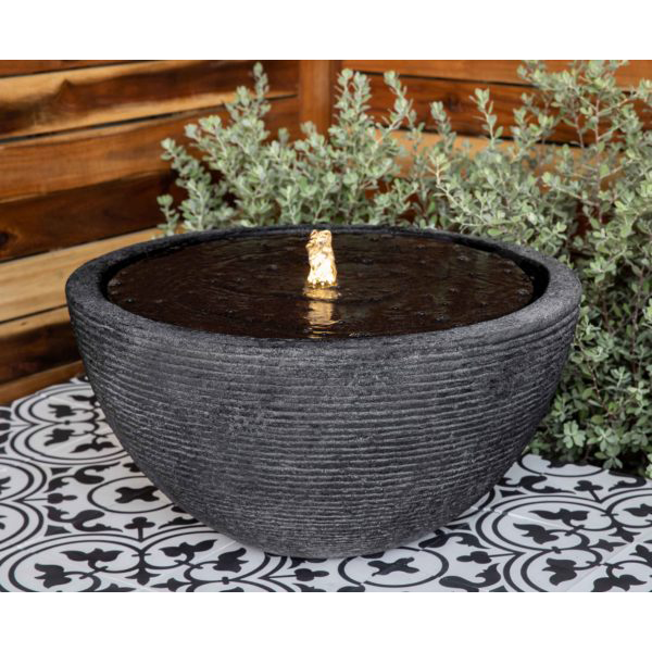 Arroyo Large Fountain – Black Stone Ledge – S/1