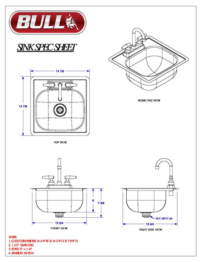 Small Stainless-Steel Sink: