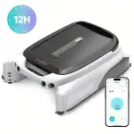 Aiper Surfer M1 cordless water skimmer top view|Aiper Surfer M1 solar panel detail|Aiper Surfer M1 skimming pool surface|Aiper Surfer M1 app control interface|Aiper Surfer M1 debris collection basket|Aiper Surfer M1 paddle wheel mechanism|Aiper Surfer M1 ultrasonic sensors|Aiper Surfer M1 DC charging adapter|Aiper Surfer M1 UV-resistant construction