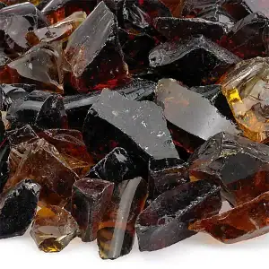 Amber classic fire glass ice 25 lb bucket for fire pits