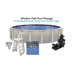 Citadel Windsorfalls 52-inch above ground pool complete kit with waterfall wall pattern