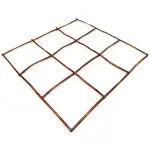 Copper equipotential bonding grid staked down before pool deck pour