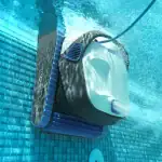 Dolphin S300 robotic pool cleaner front view|Dolphin S300 scrubbing brushes close-up|Dolphin S300 top-load filter access|Dolphin S300 cleaning pool waterline|Dolphin S300 MyDolphin Plus app spot cleaning|Dolphin S300 navigating pool wall