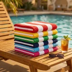 FatTowels premium cabana stripe beach towel poolside