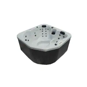 Garden Leisure GL630L 5-person hot tub overhead view|Garden Leisure GL630L hot tub side panel detail