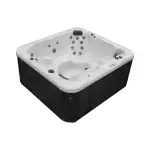 Garden Leisure GL635L 6-person hot tub front angle view|Garden Leisure GL635L hot tub interior with LED lighting