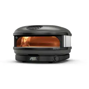 Gozney Arc propane outdoor pizza oven front view|Gozney Arc pizza oven in olive color|Gozney Arc oven cooking surface detail|Gozney Arc pizza oven alternate color option|Gozney Arc oven rear view showing burner|Gozney Arc pizza oven side profile