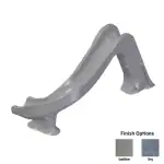 Global Pool Products Sidewinder deck mounted pool slide|Sidewinder pool slide front angle|Sidewinder slide side view|Sidewinder pool slide rear view|Sidewinder slide lifestyle backyard installation|Sidewinder slide ladder detail|Sidewinder pool slide assembly top view|Sidewinder slide flume detail|Sidewinder pool slide bottom angle