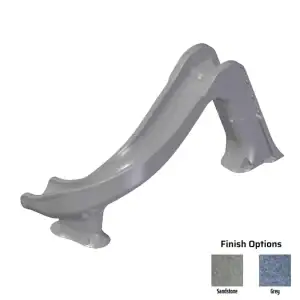 Global Pool Products Sidewinder deck mounted pool slide|Sidewinder pool slide front angle|Sidewinder slide side view|Sidewinder pool slide rear view|Sidewinder slide lifestyle backyard installation|Sidewinder slide ladder detail|Sidewinder pool slide assembly top view|Sidewinder slide flume detail|Sidewinder pool slide bottom angle