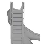 Global Pool Products Sidewinder deck mounted pool slide|Sidewinder pool slide front angle|Sidewinder slide side view|Sidewinder pool slide rear view|Sidewinder slide lifestyle backyard installation|Sidewinder slide ladder detail|Sidewinder pool slide assembly top view|Sidewinder slide flume detail|Sidewinder pool slide bottom angle