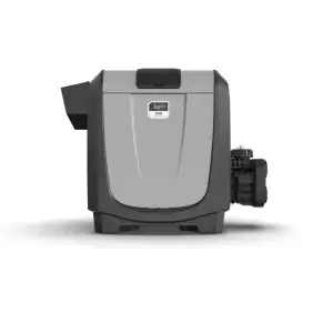 Jandy JXiQ pool and spa heater with VersaFlo front view|Jandy JXiQ heater rear panel connections|Jandy JXiQ heater installation side view|Jandy JXiQ heater LCD display panel|Jandy JXiQ heater plumbing connections|Jandy JXiQ heater standard controller|Jandy JXiQ heater internal components|Jandy JXiQ heater top-down view