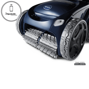Close-up of Polaris ALPHA™ iQ pool cleaner with iAquaLink Control, ideal for NY pool supplies in Long Island.
