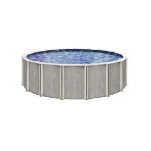 Willow Wood Round 52" High Above Ground Pool with sturdy walls, perfect for NY and Long Island homes.