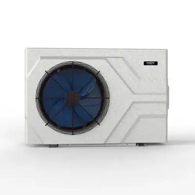 MooV Inverter Heat Pump 50K BTU MI500 features a modern white casing, ideal for Long Island pools.