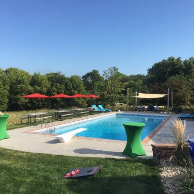 Caswell Beach Tile and Sandy Point Floor pool tiles enhance outdoor pools in Long Island or Queens, NY.