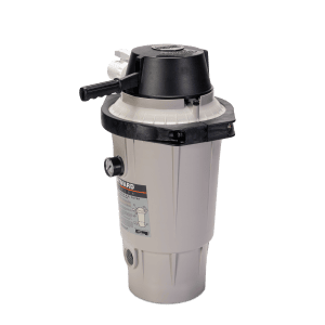 The Perflex Extended-Cycle DE Filter 20 Sq.Ft. (W3EC40AC) sits on a pool deck in Long Island.
