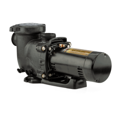 Black pool pump featuring a cylindrical motor and filter, perfect for pool supplies in Long Island.