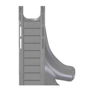 A Tidal Wave Deck Mounted Pool Slide (GPPSTW) beside a backyard pool, ideal for Long Island homes.