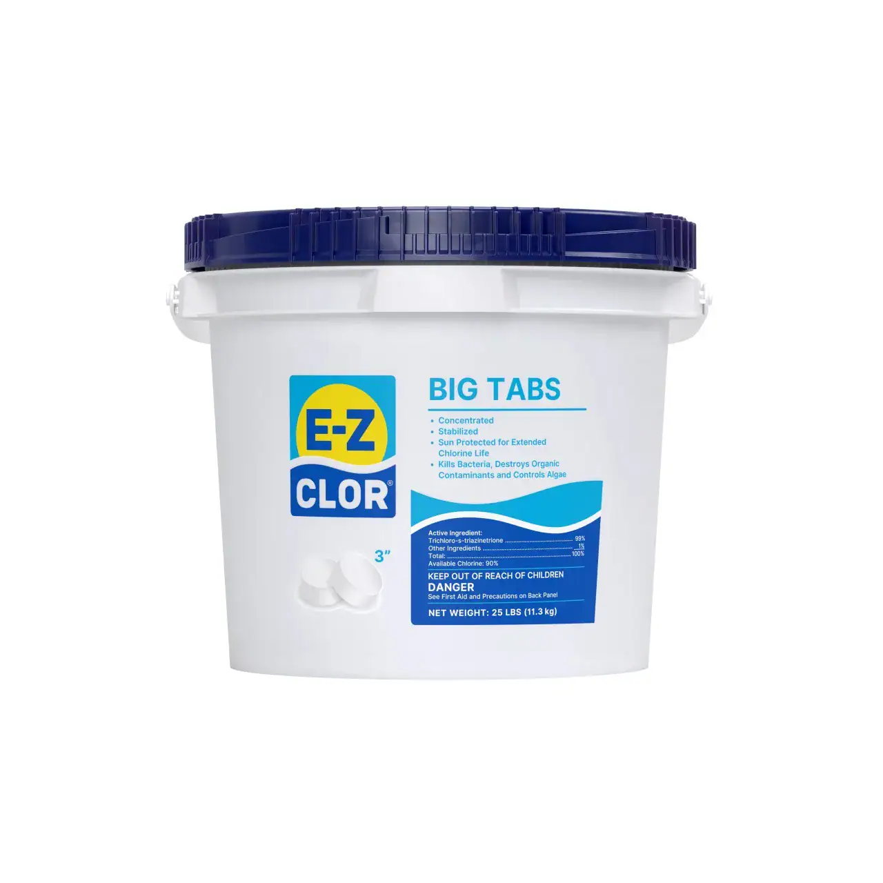 E-Z Clor 25 lb 3" Big Tabs Sanitizer Pail