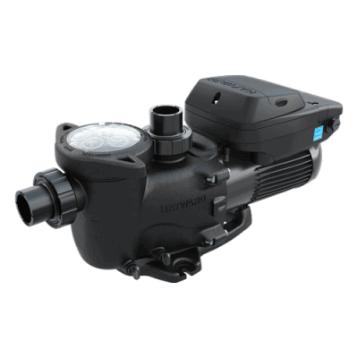 Black Hayward pool pump with a clear lid is shown, suitable for pool supplies in Long Island, NY.