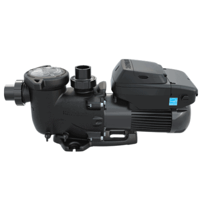 A black electric pool pump with a clear lid, suitable for pool supplies in Long Island and Queens, NY.