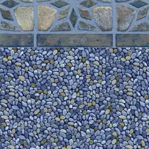 Cape Elizabeth Tile / Oceanside Floor features a stylish pebble pattern and tile border, perfect for NY pools.
