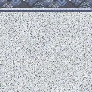 Blue and white diamond border of Caswell Beach Tile on Sandy Point floor, perfect for Long Island pools.