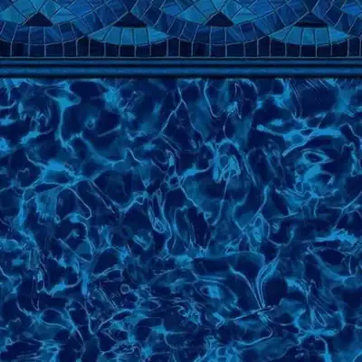 Blue pool water with shimmering light reflections, topped by Sea Storm Floor Royal Island Tile border.