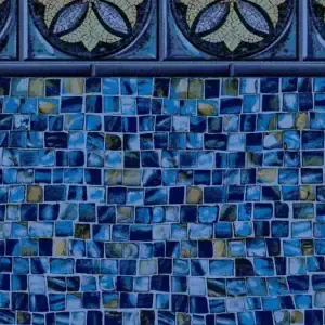 A close-up of Water Lily Tile and Ocean Mist Floor, ideal for pool supply decor in Long Island homes.