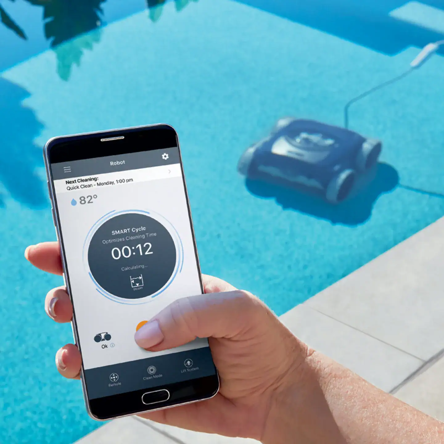 Polaris robotic pool cleaner with iAquaLink app control