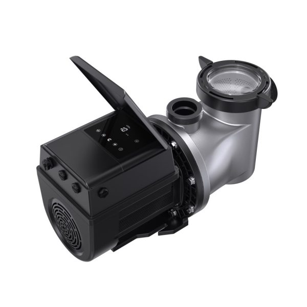 2.7 HP Ai Variable Speed Inverter Pump (MP3AI) in black and silver, featuring a digital panel and clear filter cover.