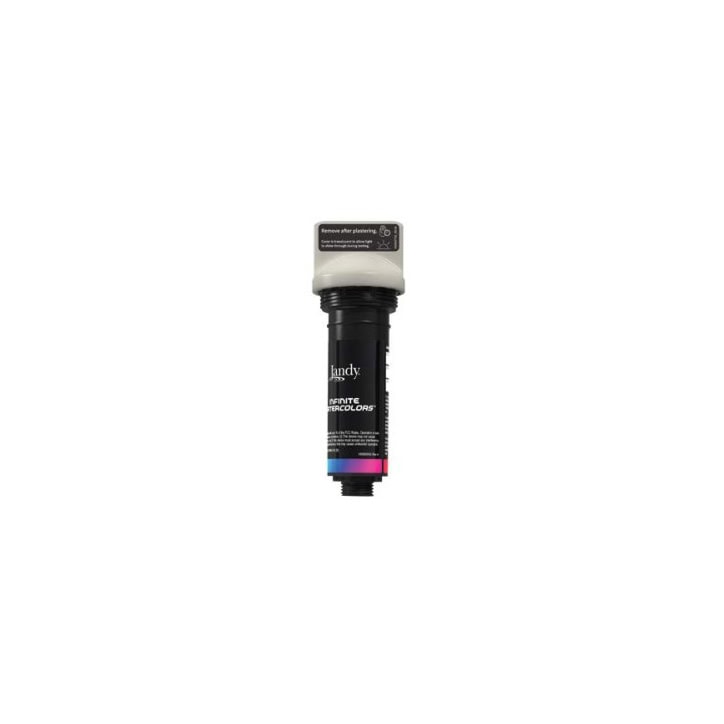 Black printer ink cartridge with a white cap, colored bands, and text on the front shown on white background.