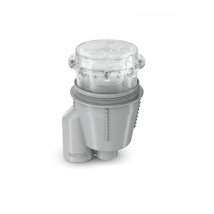 TruFit Bubbler with Pressure Check Technology features a gray plastic body, clear top, and "WATER" spout.