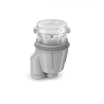 TruFit Bubbler with Pressure Check Technology features a gray plastic body, clear top, and "WATER" spout.