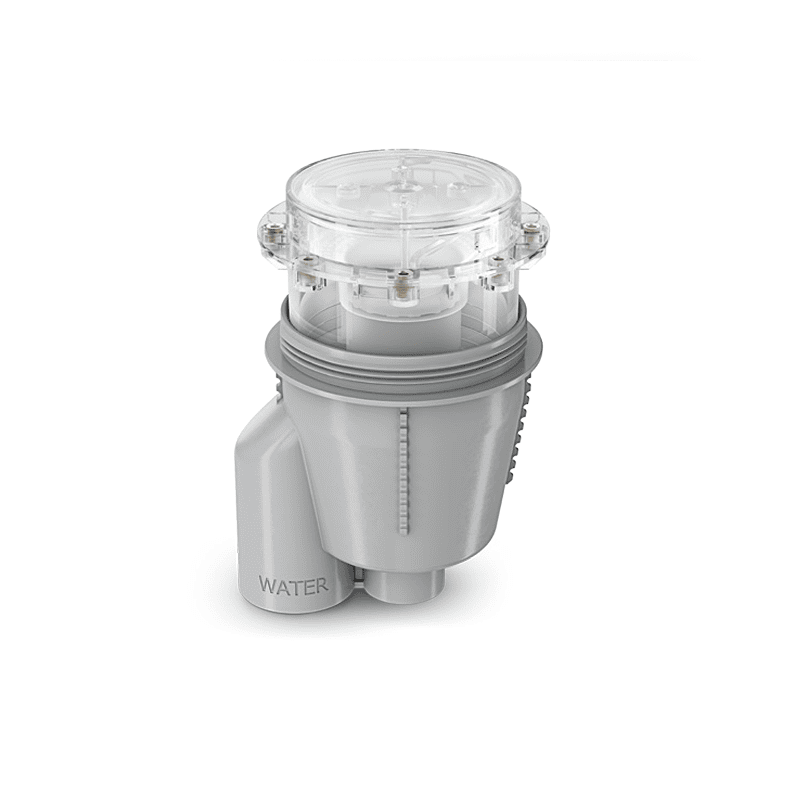 TruFit Bubbler with Pressure Check Technology features a gray plastic body, clear top, and "WATER" spout.