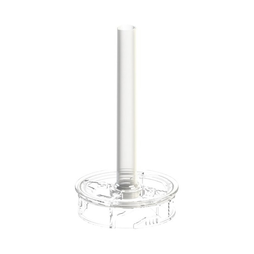 TruFit Bubbler Snorkel and Eyeball Kit featuring a clear round base and upright white tube on white background.
