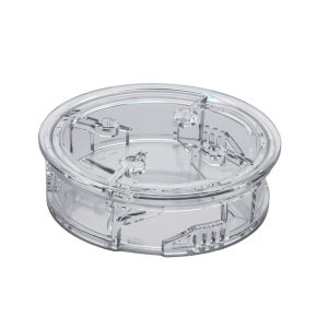 TruFit Bubbler Winterizing Kit lid featuring secure locking mechanisms, displayed on a white background.